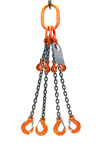 Chain Sling - 3 8 x 10 Quad Leg with Sling Hooks and Adjusters - Grade 100