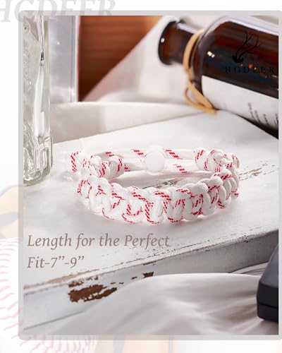 HGDEER Baseball Bracelet, Adjustable Braided, Baseball Basketball Gifts for Teens, Teams, Son, Grandson Brother3