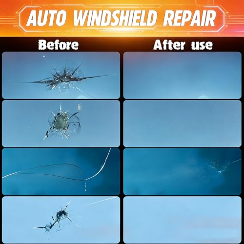 Image of Windshield Repair Kit, Windshield Crack Repair Kit with Suction Cup Curing Light, 2 Pcs Car Glass Repair Kit Quick Fix for Chips & Cracks, Windshield Chip Repair Kit, Automotive Nano Fluid(Orange)