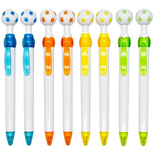 Bolígrafos de fútbol retractiles juego 12 pcs tinta negra miniatura 1