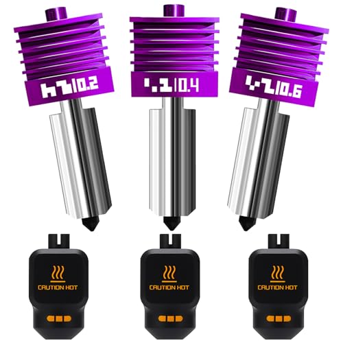 3PK 0.2/0.4/0.6mm MPVD Hotend for Bambu Lab X2D /P2S /H2D /H2C /H2S Print Head Anti-Stick Nozzle for A1mini A1 Hotend X2D P2S Nozzle Upgrade Hardened Steel HV2800 Extreder Kit for Bambu lab X2D