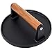JNXHON Kitchen Tools Heavy Duty Cast Iron Smash Burger Press Round Barbecue Meat Flat Press with Anti Scalding Wooden Handle with Handle for Griddle, Sandwich, Nonstick Pan