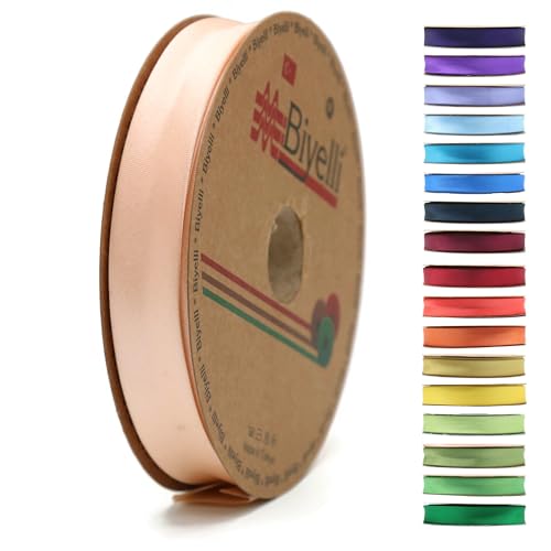 Image of Fold Satin Bias Tape - 99+ Colors - 3 /4 Inches Wide - 27 Yards - Fold Satin Binding Bias Ribbon Fabric Piping Bias Binding Tape for Sewing Clothing DIY (13. Lip Pink) BYS13