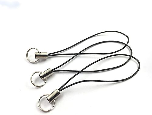 Miniatura 7 de 20 correas para teléfono celular, anillos divididos en tono negroplateado, 2.36 pulgadas