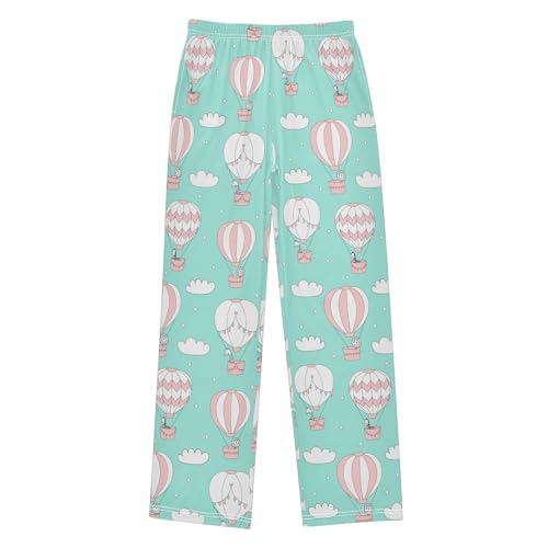 Hot Air Balloon Giraffe Boys Long Pants Soft Trousers Elastic Waist Kids Lounge Bottoms with Pockets S-XL