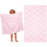 HunnmingRe Kids Beach Towels Girls Boys Cute Beach Towel 50 x 30 Inch Absorbent Quick Dry Microfiber Pool Bath Supplies for Kids Party Swimming Camping
