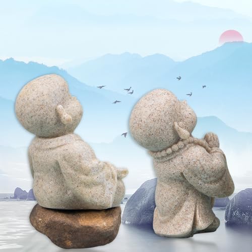 Estatuas Mini Buda Sonriente Maitreya 2 Piezas miniatura 5