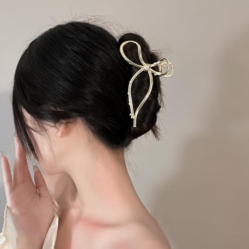 Pinza para cabello metálica dorada miniatura 5