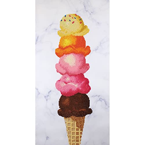 Camelot Dots Advanced Collection of Diamond Facet Painting Art Kits, 15 in x 29.3 in, Ice Cream - Thumbnail 2