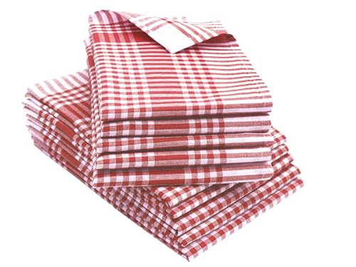 ZOLLNER 10er Set Geschirrtücher - Baumwolle in 50x70 cm - saugstarke und robuste Küchentücher - waschbar bis 60°C – in rot weiß kariert - Gastronomiequalität - Oeko Tex® Zertifiziert ZOLLNER 10er Set Geschirrtücher - Baumwolle in 50x70 cm - saugstarke und robuste Küchentücher - waschbar bis 60°C – in rot weiß kariert - Gastronomiequalität - Oeko Tex® Zertifiziert
