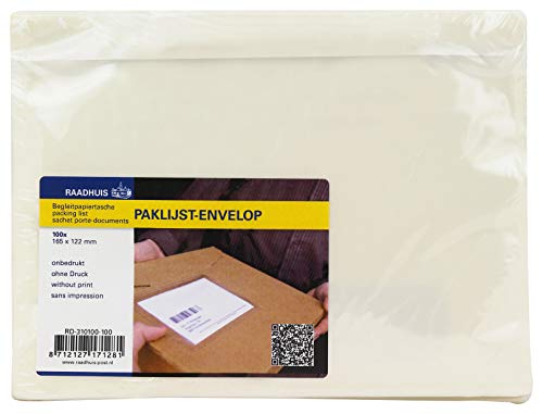 Begleitpapiertasche Raadhuis 165x122 A6 50 micron blanko 100St.