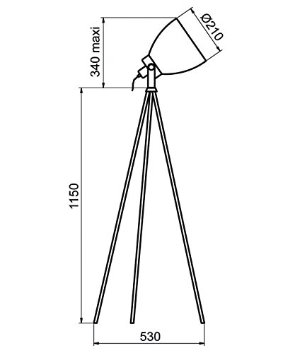 Aluminor N CAMERA Lampada da terra tripode E27 28