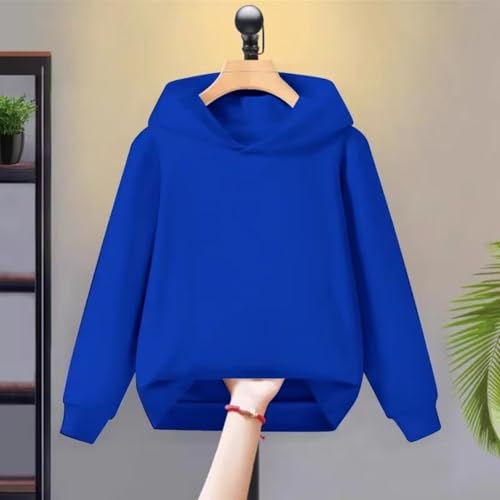 Boy Girl Fleece Pullover Toddler Long Sleeves Hoodie Winter Solid Color Sweatshirts Warm Top (Dark Blue, 6-7 Years)3