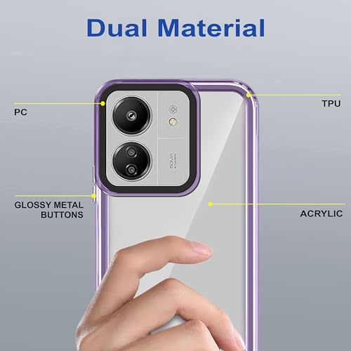 Image of amazon basics Back Case Cover for Mi Redmi 13C 4G (TPU + PC Purple)