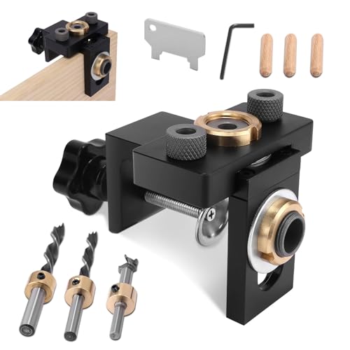 8/10/15 MM Localizador de Perforación 3 en 1, Posicionador de Bolsillo Kit de Plantilla de Agujero de Bolsillo Herramientas Carpinteria Kit de Plantilla de Orificios de Aluminio
