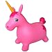 AppleRound Unicorn Bouncer with Hand Pump, Inflatable Space Hopper, Ride-on Bouncy Animal (Pink)