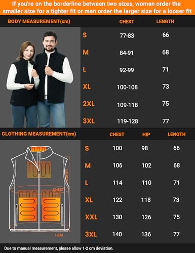 Burngogo Heated Vest for Men and Women, 3 Heating Levels, 6 Zones (Battery Not Included)