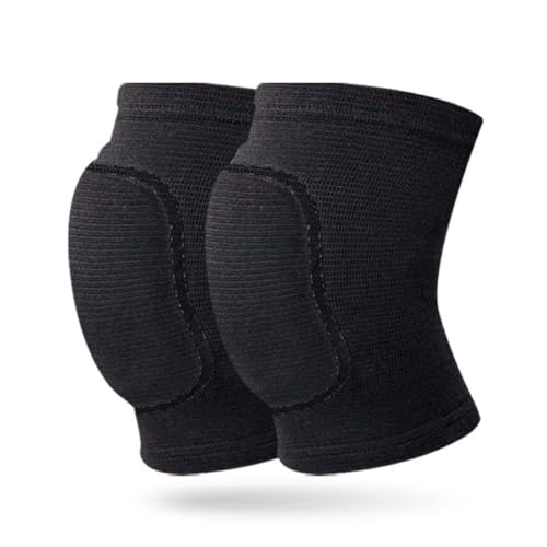 EIHI Ginocchiere, Ginocchiere morbide, Ginocchiere Elastiche Unisex, Ginocchiere Elastiche Antiscivolo per Danza, Calcio, pallavolo, Basket, Yoga, Confezione da 2 (Black)