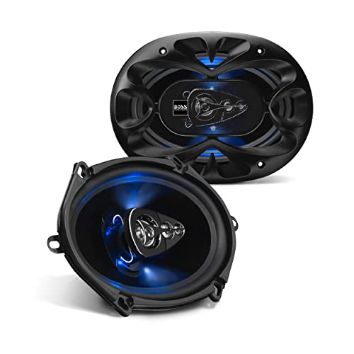 BOSS Audio Systems BE5768 Rage Series 5 x 7 Car Door Speakers – 300 Watts Max (per Pair), Coaxial, 4 Way, Full Range, 4 Ohms, Sold in Pairs, Bocinas para Carro