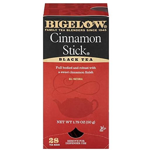 Bigelow Tea Cinnamon Stick Black Tea Bags 28-Count Box (Pack of 1), Cinnamon Flavored Black Tea