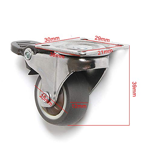 DEDC Set di 4 pz Carrello con Ruota Girevole