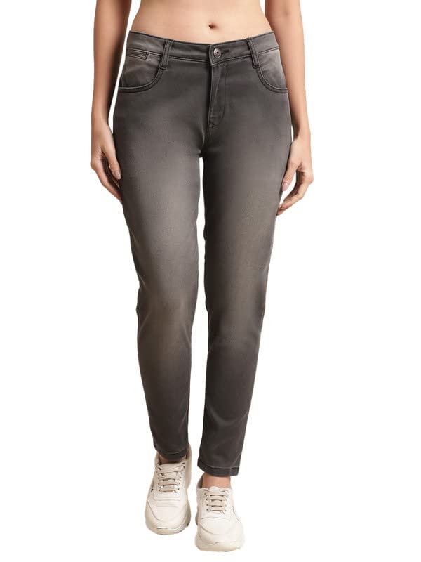 cantabil Grey Solid Denim Flat Front Full Length Regular Fit Casual Jeans for Women | Denim for Womens | Women Full Length Casual Jeans (P_LDNM00037_Grey)-picture-27