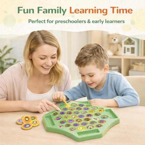 Image of Animal Memory Flip Chess Game Montessori Matching Puzzle Board Game for Kids Educational Travel Toy for Toddlers, Preschoolers Learning Activities (Animle Stickers & 4 Stick)