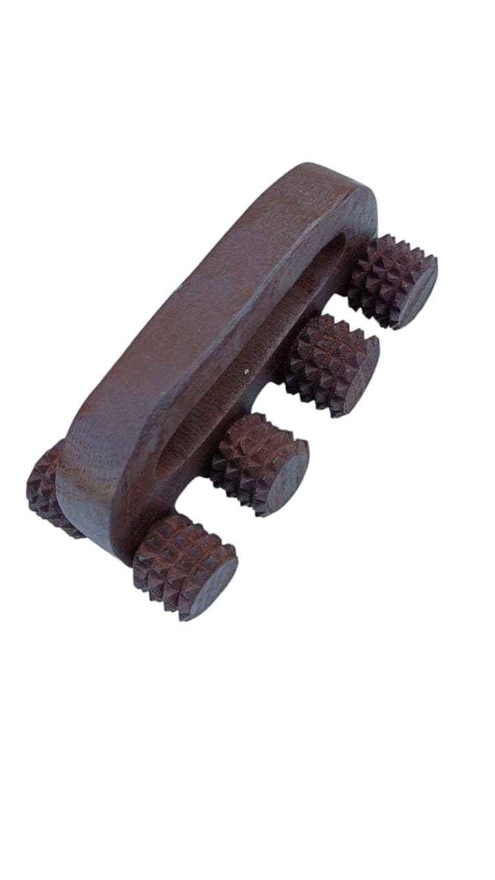CHOUDHARY CRAFTS Wooden Foot Massage Roller with 8 Spiked Wheels, Dark Brown (Size 5 inch x 4 inch)-image-46
