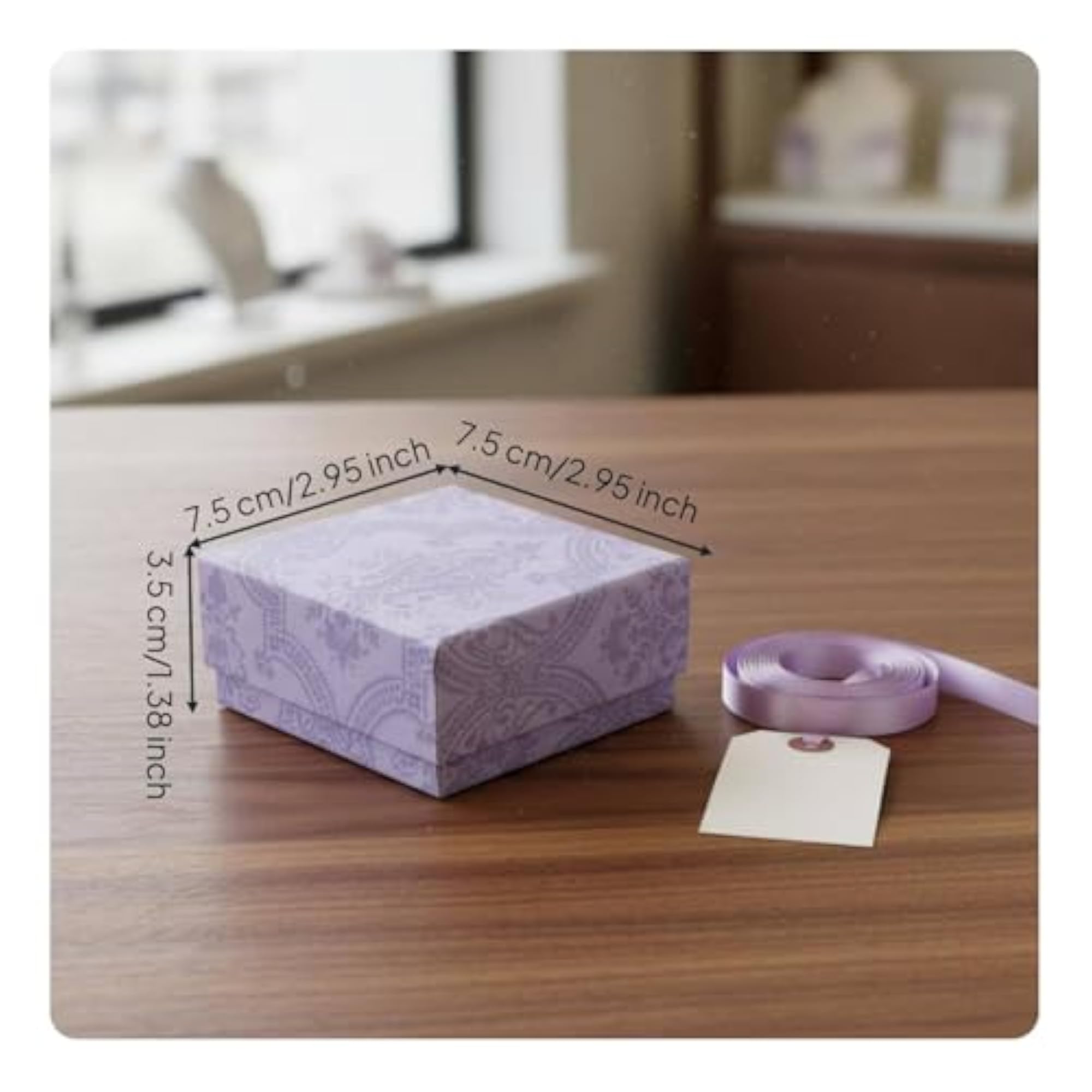 Lift-Removable Lid Lavender Jewelry Box, Gift Box