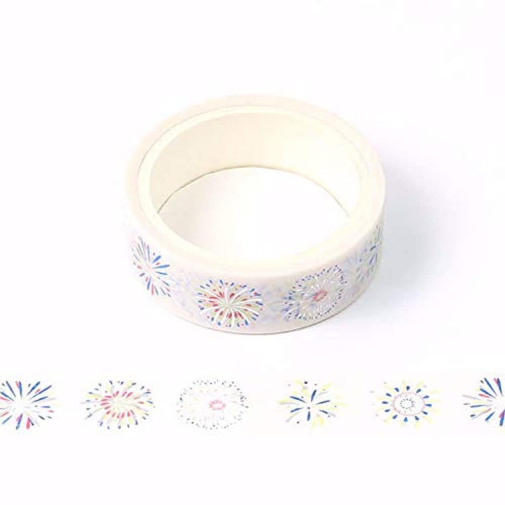 Syntego Blue,Silver,White White, Blue And Silver Firework Foil Decorative Decorative Washi Tape 15Mm Crafts