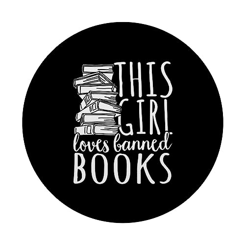 Reader This Girl Loves Banned Books PopSockets Swappable PopGrip, Black - Image 3
