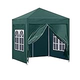 CLIPOP 3x3m Pop Up Gazebo Outdoor Waterproof Canopy Marquee Tent with 4 Side Panels and Carry Bag, Heavy Duty Instant Shelter Gazebo for Wedding Outdoor Camping Beach