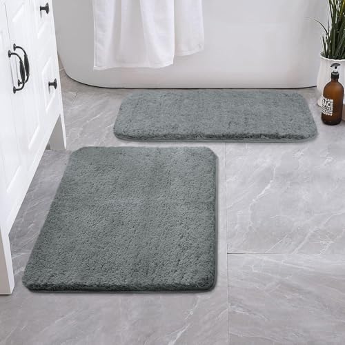 Image of Luxe Home Bath Mat Super Soft Ultra Absorbent mat Microfibre 3200 GSM Door Mat for Home /Kitchen /Bathroom /Bedroom /Kid's Room Floor Mat (40x60 cm) Pack of 2