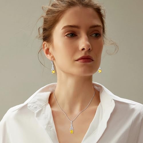 Infinity Celtic Knot Dangle Drop Earrings 925 Sterling Silver Princess Cut Leverback Earrings with Birthstone Irish Jewelry Gifts for Women3