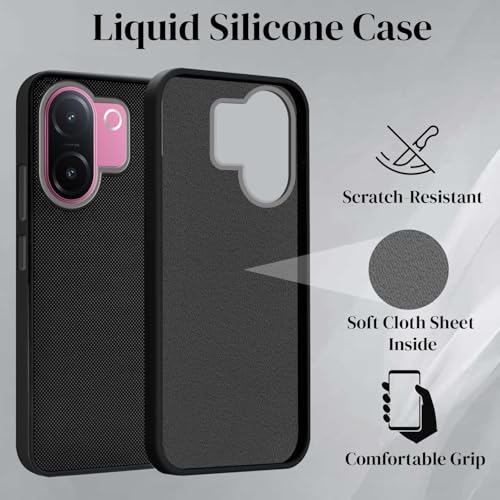 Image of Jkobi Rubberised Back Cover Case for Vivo V60e (Textured Grip Design | Micro-Fiber Cloth Inside | Slim and Light Weight | Soft Touch and Feel)