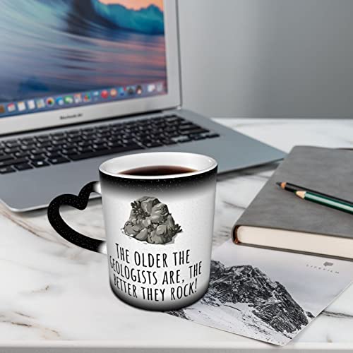 Taza de café Geologist Gift Geologist Geologist Birthday Present The Better They Rock, taza cambiante de color negro en… - Imagen 5