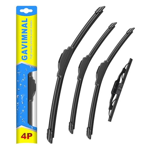 Image of Gavimnal Silicone Wiper Blades Replacement For Toyota FJ Cruiser 07-14 | 16 inch+14 inch+14 inch Front & 10 inch Rear, All-Weather, Streak-Free, OE-fit, Quiet, Easy One-Click Install
