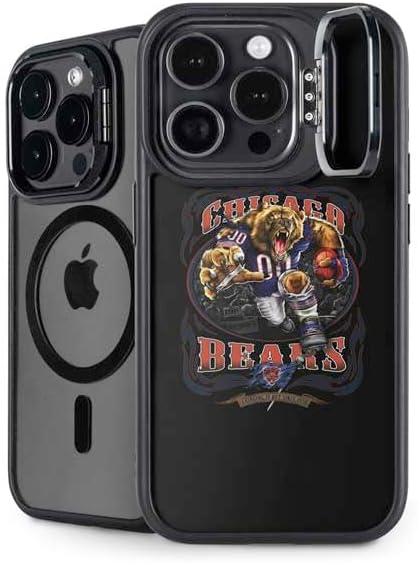 Skinit Kickstand Phone Case Compatible with iPhone 15 Pro Max - Officially Licensed NFL Chicago Bears Black & White Design
