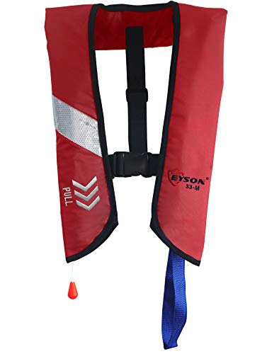 Eyson Inflatable Life Jacket Inflatable Life Vest for Adult Classic Manual (7091 Red)