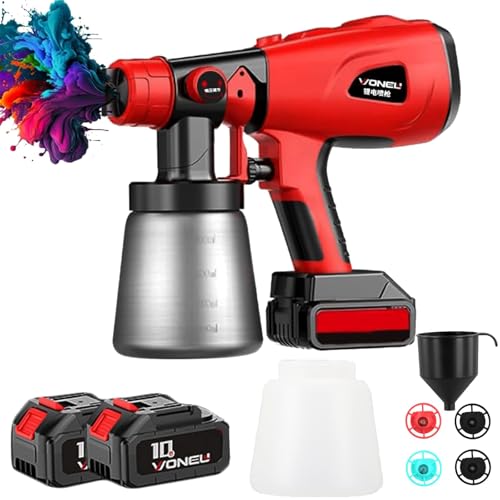 Pistolet à Peinture sans Fil avec Buses et Récipient 800ml