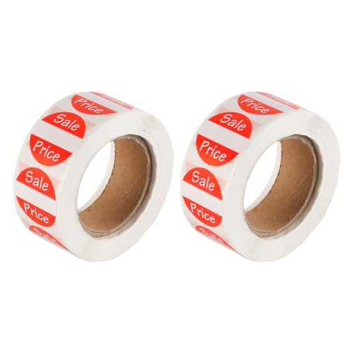 Laroal 1000 piezas de pegatinas de precio promocional de venta, etiquetas rojas, etiquetas redondas de producto para tiendas minoristas, supermercados, tamaño 2,5 cm