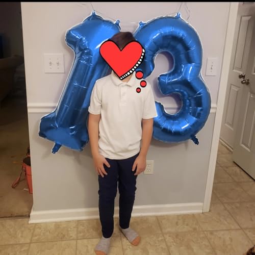 Image of 14 Balloon 40 inch Dark Blue Number Balloons for 14 41 Birthday Decorations | Saturated Color, Large 40 in, With Inflation Straw & Hanging Hole, Great for Men's Party, Back-To-School Season, Pool Party