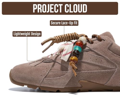 Image of Project Cloud Leather Barefoot Shoes Women - Memory Foam Lace-Up Womens Sneakers - Lightweight & Non Slip Womens Shoes Casual - All-Day Women's Fashion Sneakers for 2026