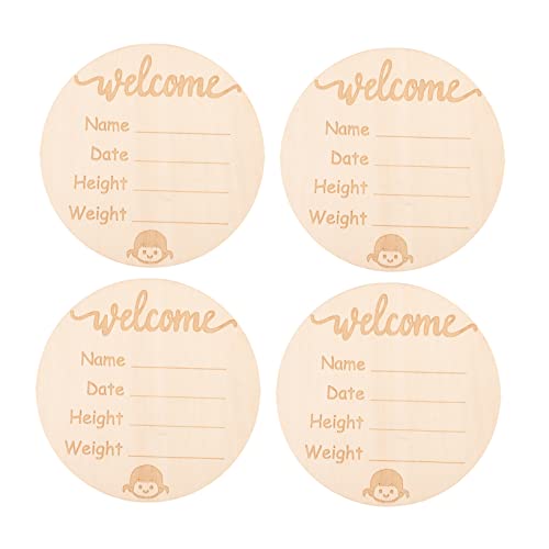 Toddmomy Wooden Baby Name Board Birth Announcement Sign Photo Skin Friendly Decor