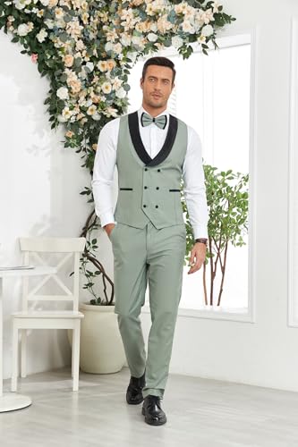 Men's Tuxedo Suit Regular Fit 3 Piece Double Breasted Suit Men Formal Wedding Prom Tuxedo Suits for Men4