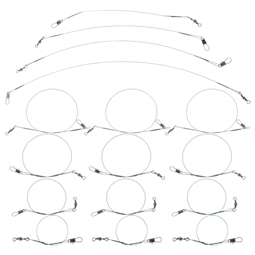 KICHOUSE 1Set Fishing Leaders with Swivels Tangle Steel Wire Traces Durable and Versatile Lure Connection for Saltwater and Freshwater Fishing for Pike and Sea