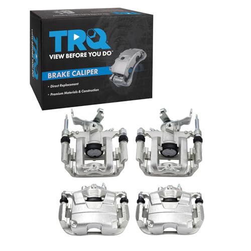 Image of TRQ Front and Rear Brake Caliper Set Zinc Coated Brackets Hardware Compatible with 2012-2017 Buick Verano