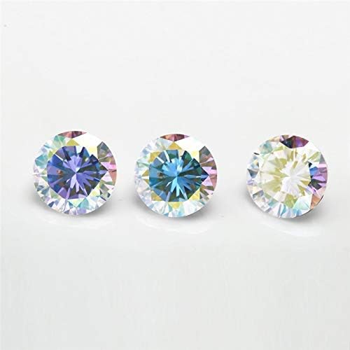 Calvas Size 1.0~10mm Round Shape AB Multicolor Cubic Zirconia Stone Loose Plating AB Color CZ Stone Synthetic Gems - (Item Diameter: 3mm (200pcs))