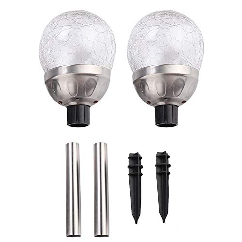Paquete de 2 focos LED solares para exteriores, IP65, impermeable, luz de jardín con S inastillable, iluminación inalámbrica para patios, pasarelas y balcones