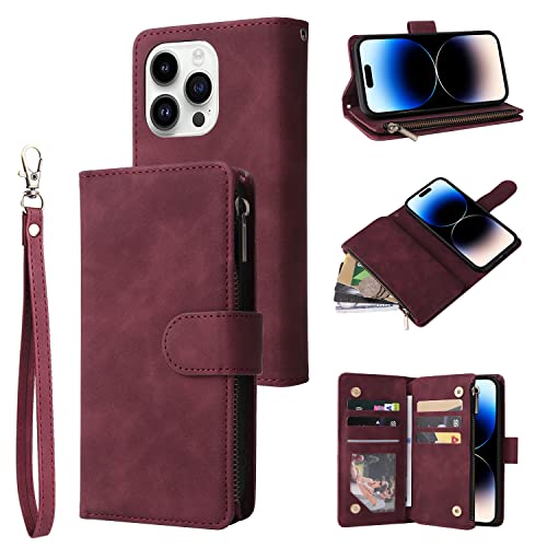 Coque iPhone 14 Pro Max étui portefeuille antichoc housse de protection à rabat
